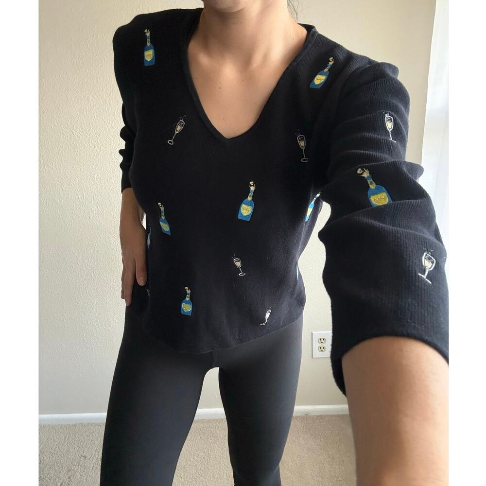 Vintage y2k Alexandra Bartlett Cardigan champagne embroidered party grandma 90s